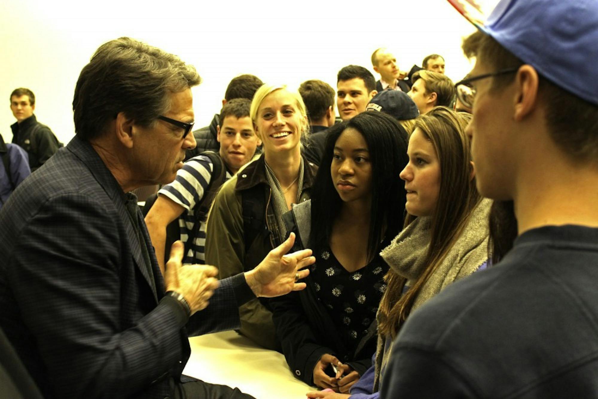 Rick Perry, speaking in 2014 at the College, is one of many conservatives who have come to campus.