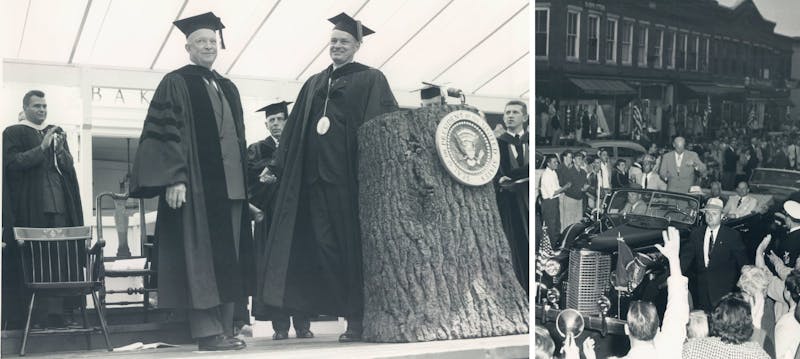 Former U.S. President Dwight D. Eisenhower spoke at the 1953 Commencement ceremony during the Cold War.