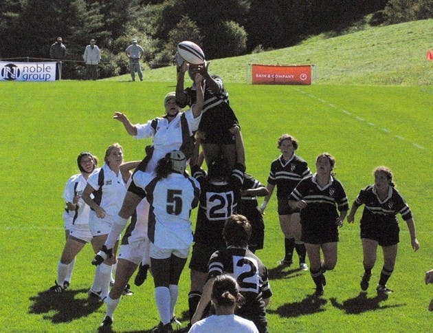 The women's rugby team edged out Northeastern 12-10 Saturday.