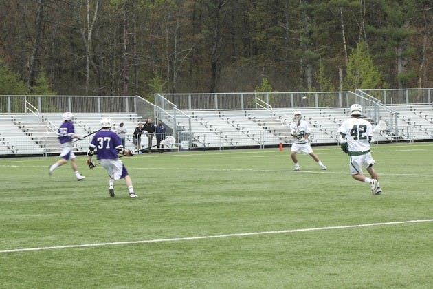 The men's lacrosse team played its best game of the season in a 12-6 win over Holy Cross on Tuesday at Scully-Fahey Field.