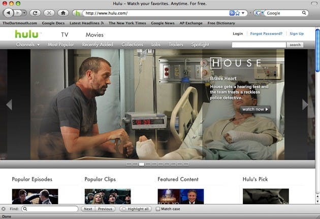 The premiere web site for legal streaming video of television programming is undoubtedly Hulu.com, which, after only two and a half years online only one of those years as a public venture has already become a household name. 