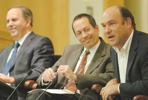 Economics journalists Serwer, Porter and Liesman spoke as part of a panel in Filene Auditorium on Tuesday.