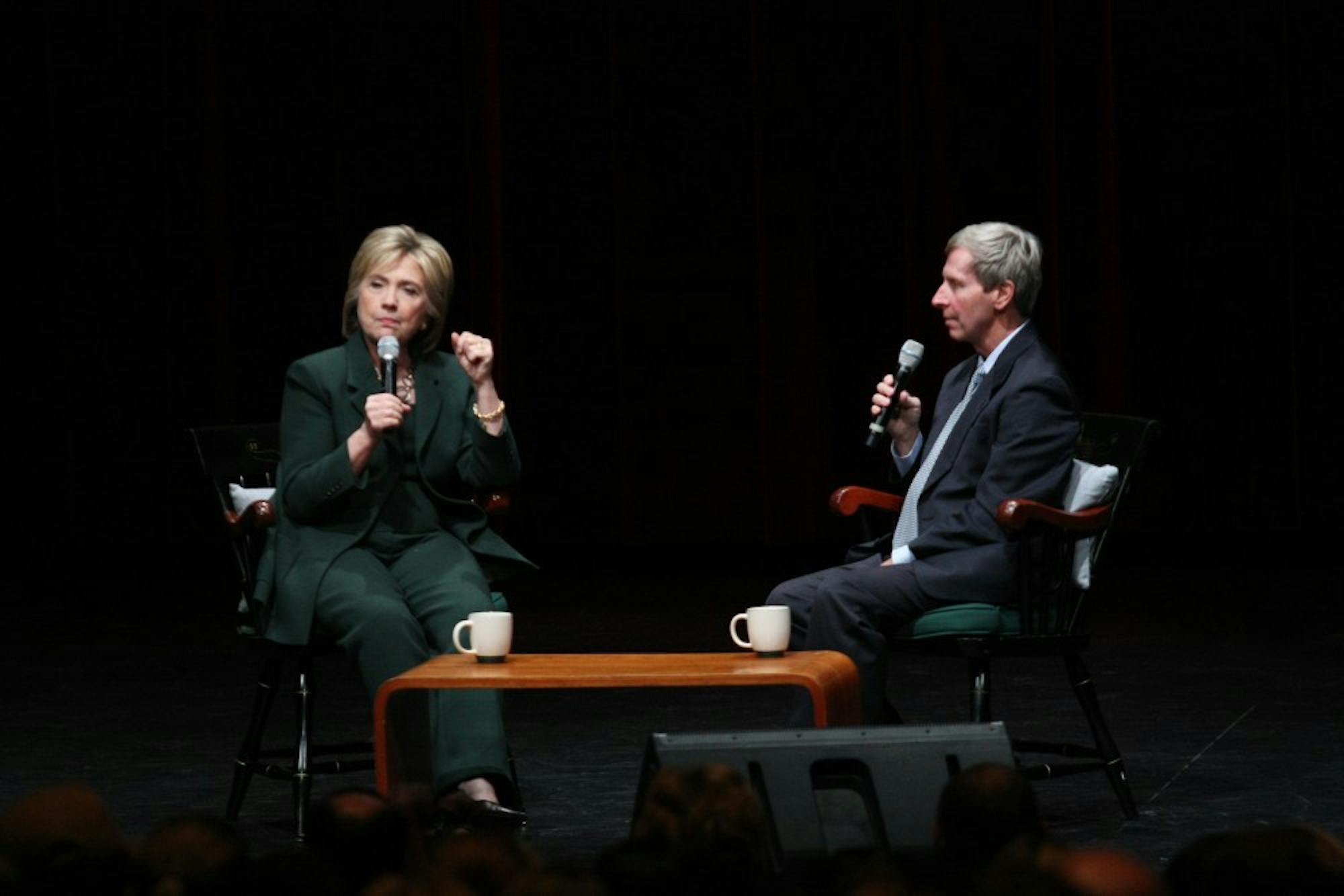 Former N.H. Gov. John Lynch asked Democratic presidential candidate Hillary Clinton questions. 