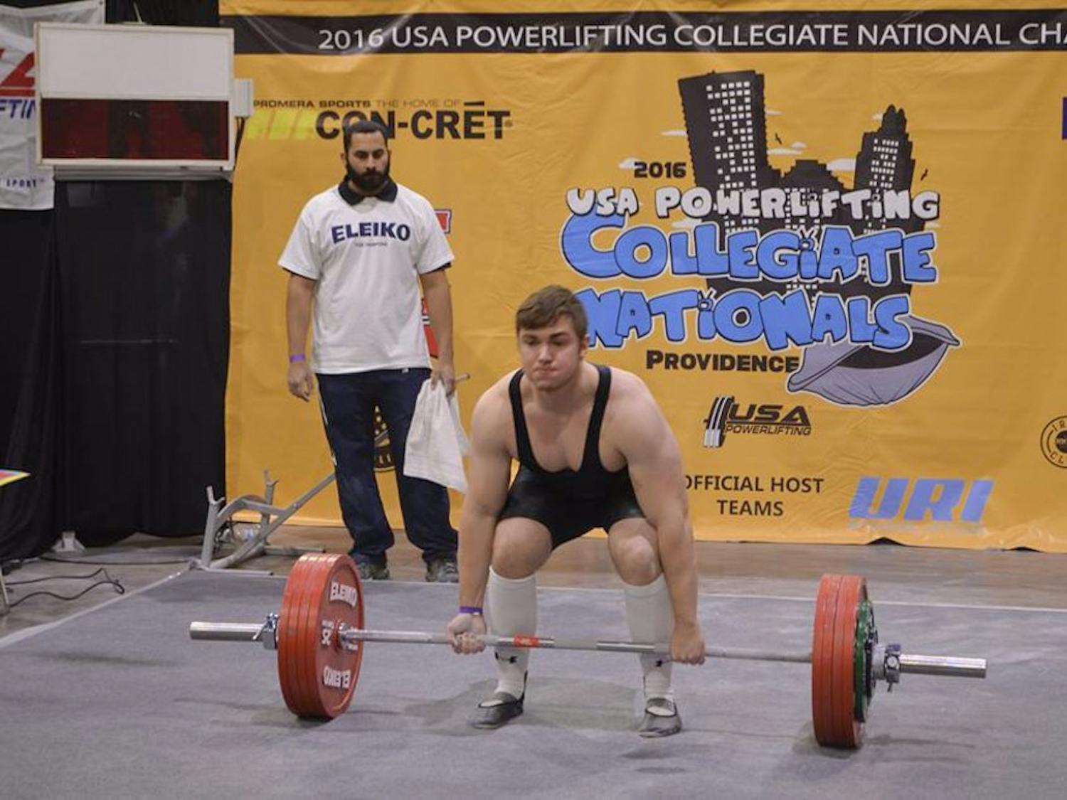 Drake Corbin ’17 pulled 232.5 kilograms during the U.S.A. Powerlifting Collegiate National Championships.