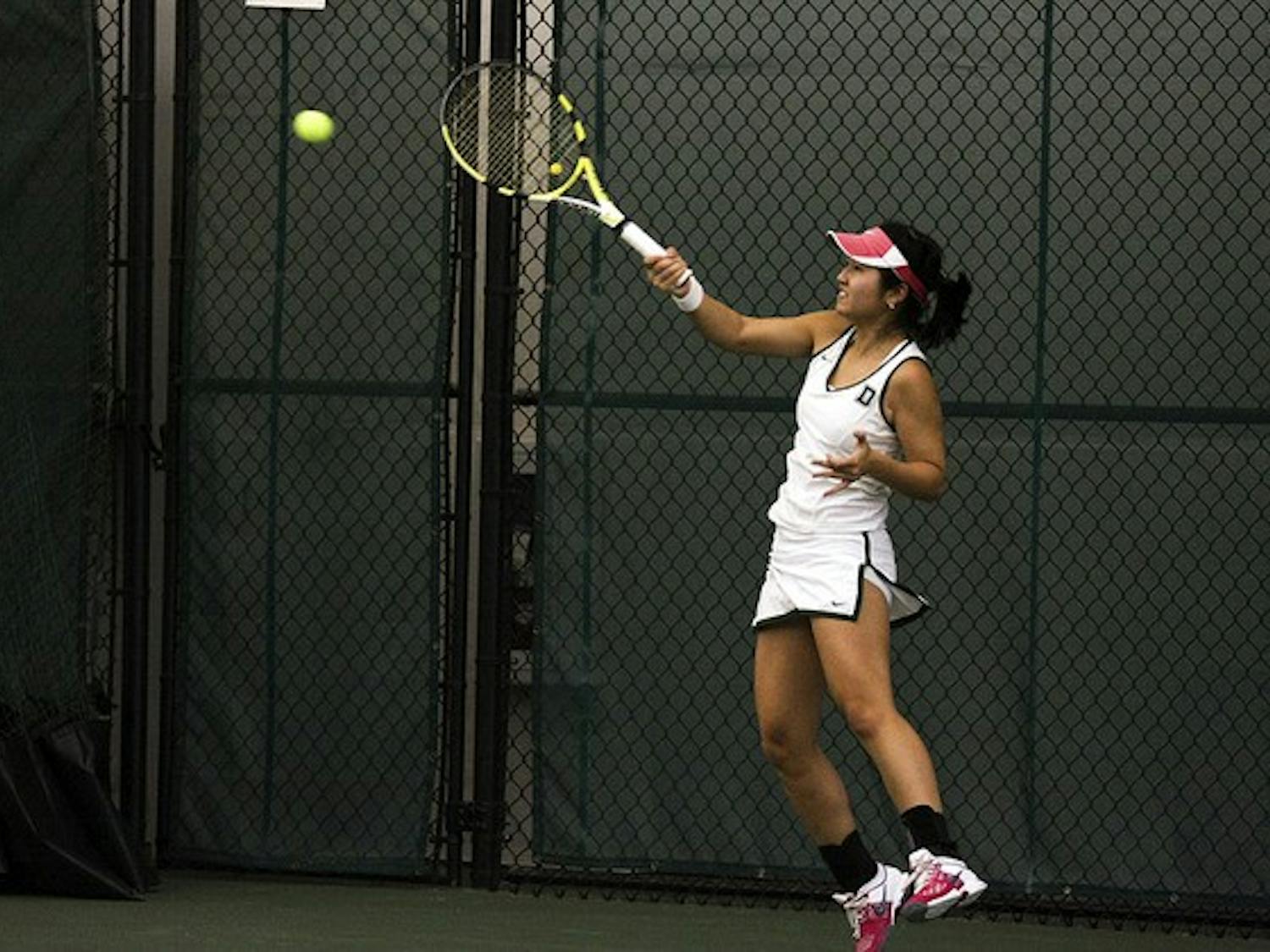 The Dartmouth women's tennis team won all nine matches against Boston University on Saturday en route to a 7-0 victory over the Terriers in Hanover.