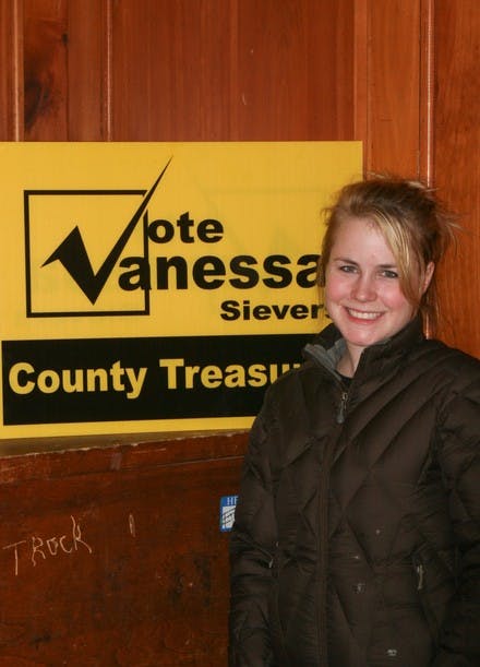 Democrat Vanessa Sievers '10 is challenging three-term incumbent Republican Carol Elliott for the position of Grafton County treasurer.