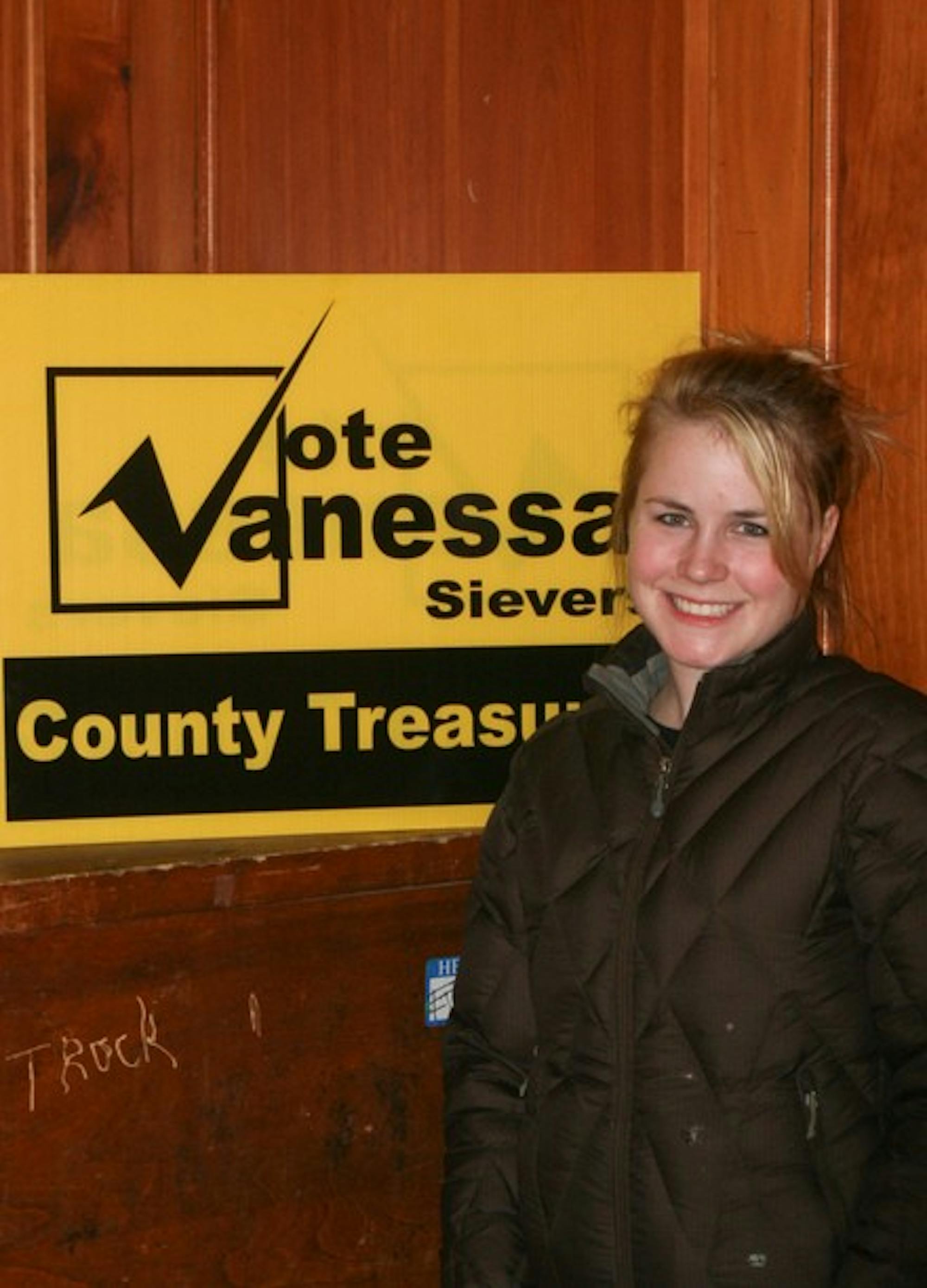 Democrat Vanessa Sievers '10 is challenging three-term incumbent Republican Carol Elliott for the position of Grafton County treasurer.