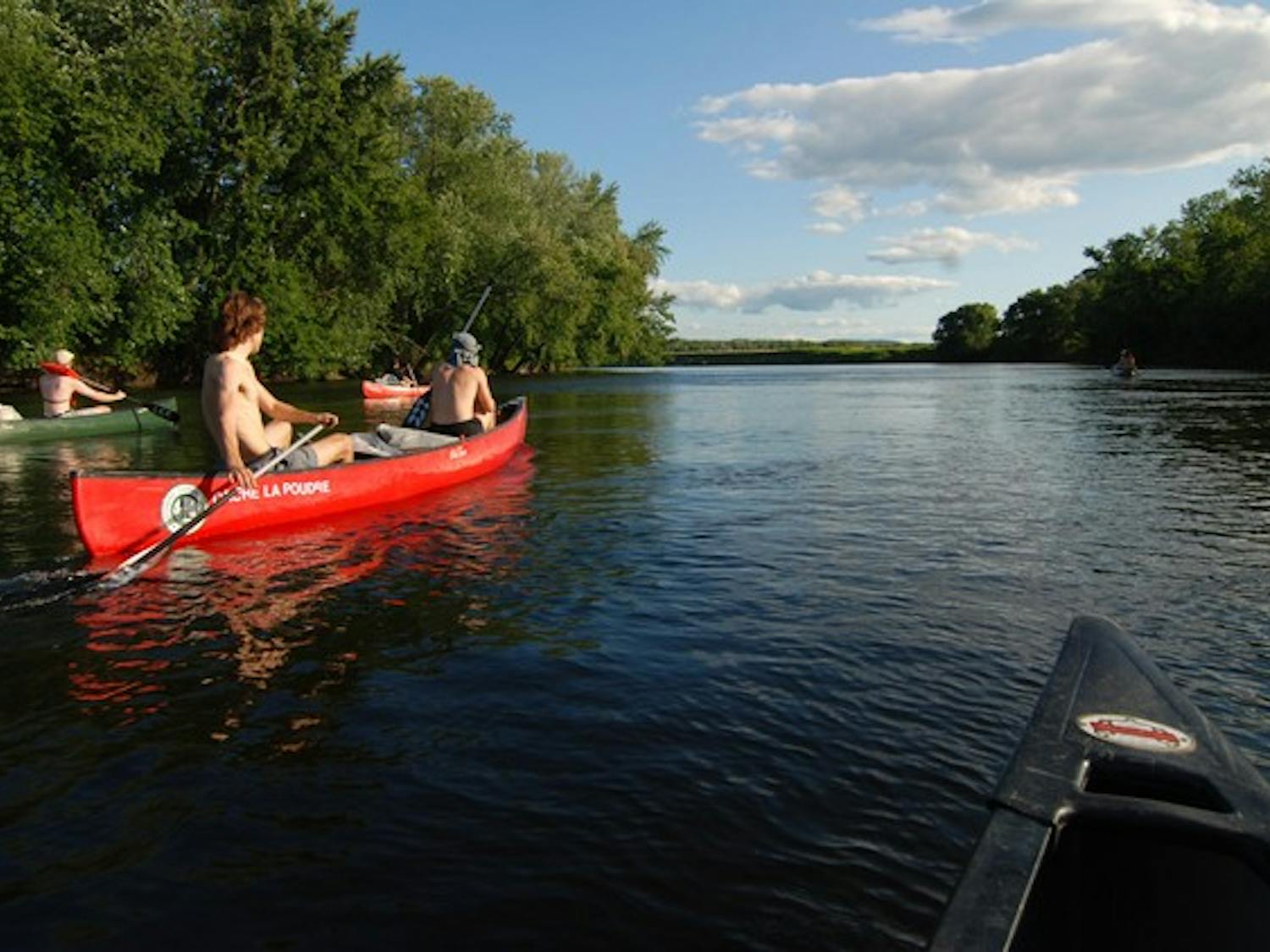 The group rushed to leave campus after classes on Friday, and were rewarded with a few hours on the river in the afternoon sun.