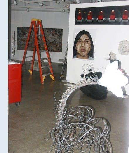 Studio art majors display their completed pieces from their senior seminar in an exhibition that will be on open until June 17.