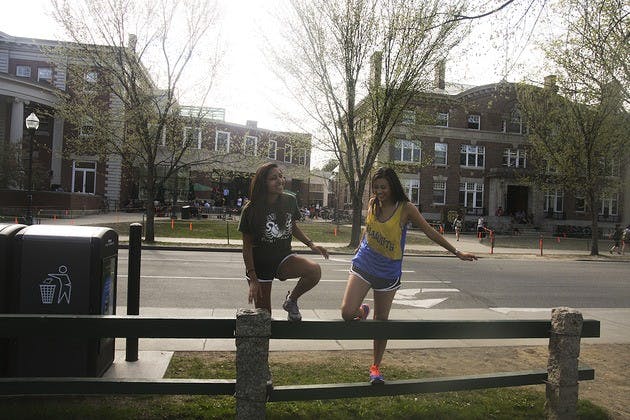 Sporting our finest high school gear wait, Casey, did you even go to Falmouth?