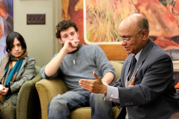 Kul Chandra Gautam '72, former assistant secretary general of the United Nations, discussed his work at a Thursday dinner.