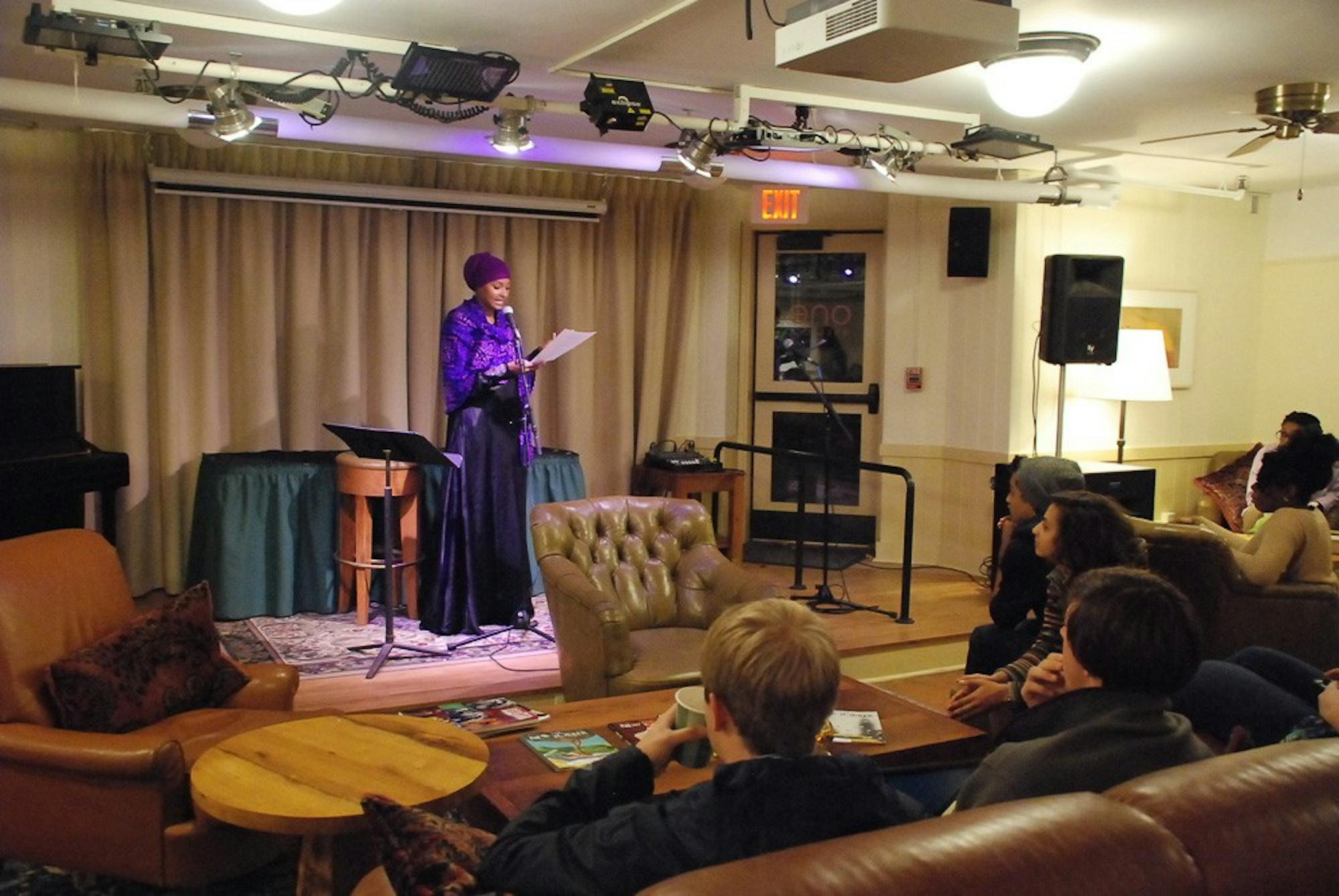 Sadia Hassan ’13 and others performed poetry and songs at Wednesday’s event.