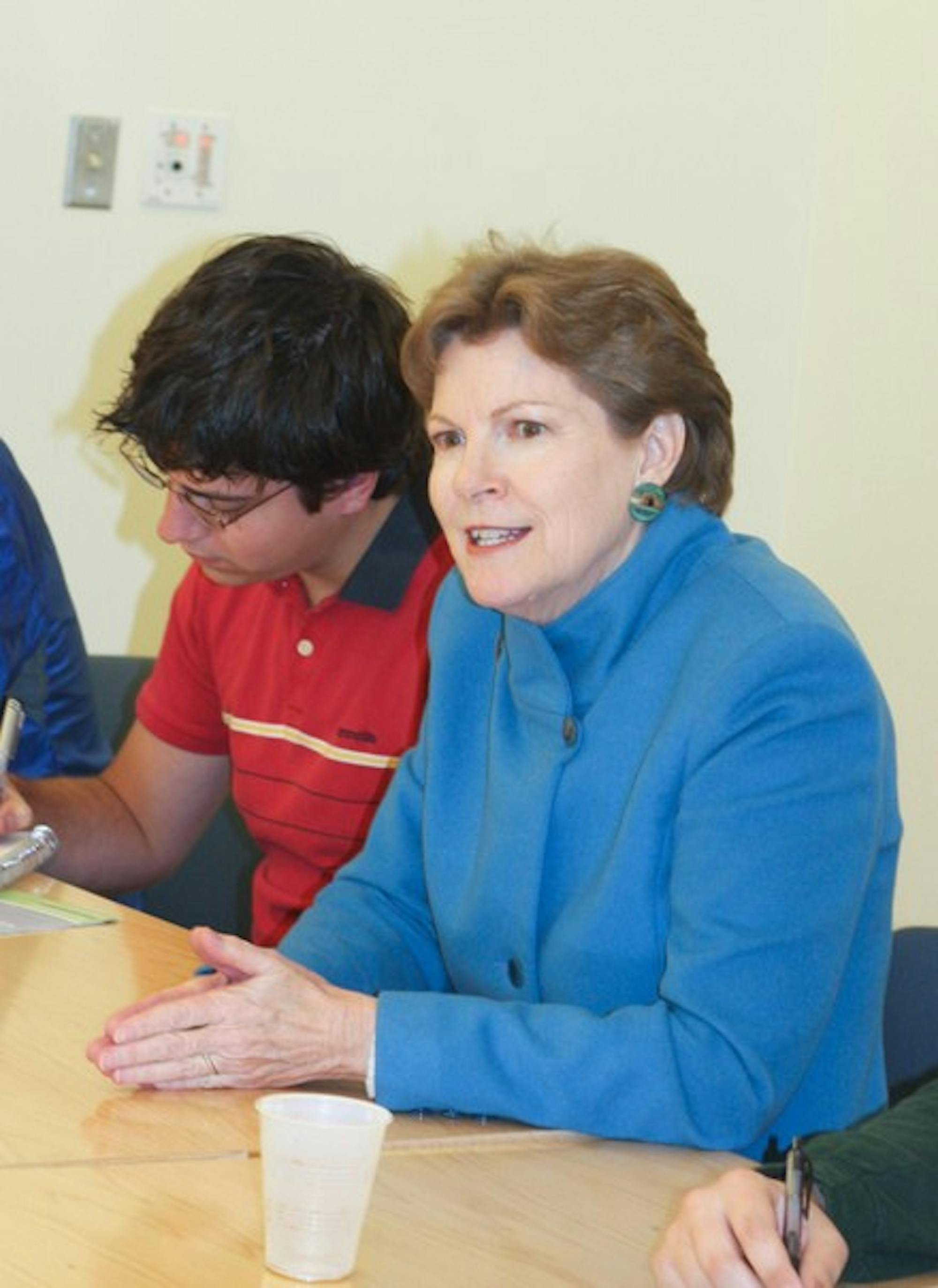 Former New Hampshire Governor and current candidate for the United States Senate Jeanne Shaheen met with Dartmouth students on Thursday.