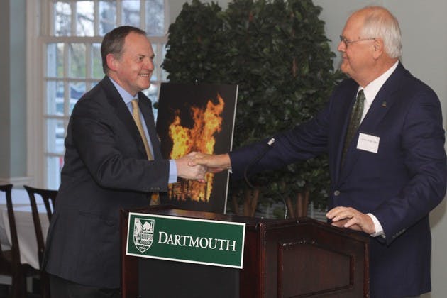 William Dartmouth, the 10th Earl of Dartmouth, spoke Tuesday night as part of the 2009 Daniel Webster Senior Dinner Series.