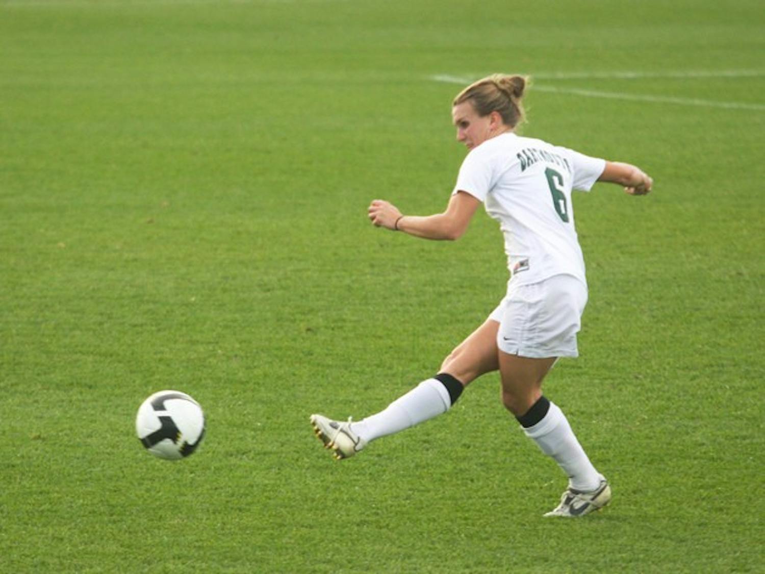 The Big Green kept the pressure on Bryant with 19 shots, compared to the Bulldogs' five.