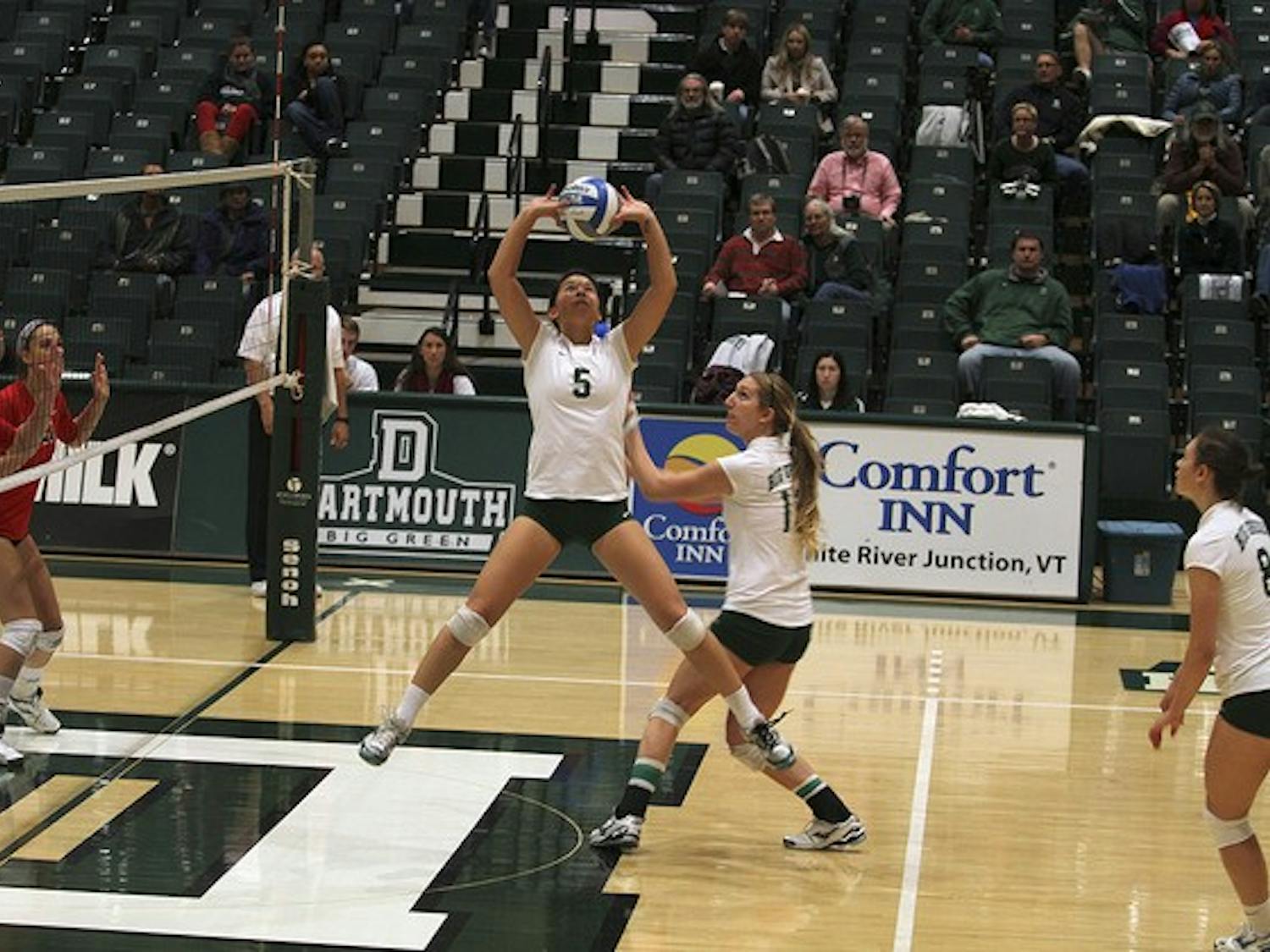 The Dartmouth volleyball team came back from a two-set-to-one deficit to defeat Harvard University in five games on Friday.