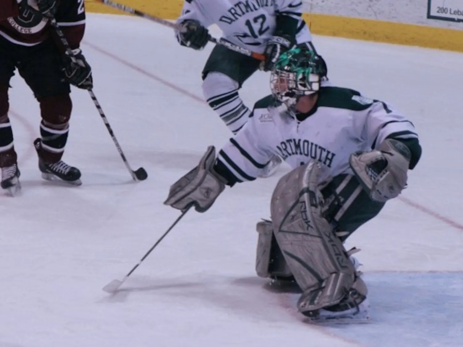 Goaltender Mike Devine '08 made a career-high 51 saves against Yale, helping to carry the Big Green to victory.