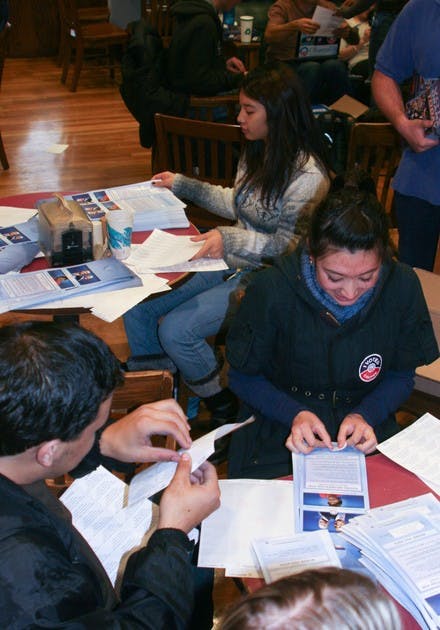 Students work on their 