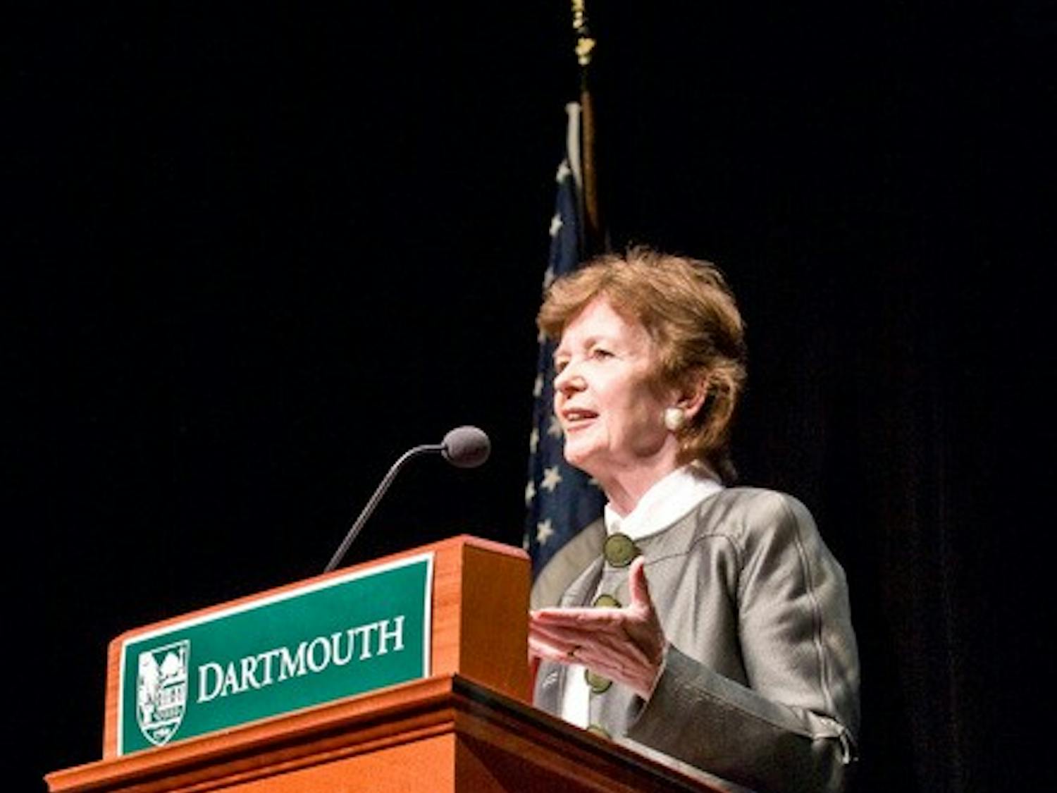 Former President of Ireland and Montgomery Fellow Mary Robinson stressed a societal recommitment to human rights in Moore Auditorium Tuesday.