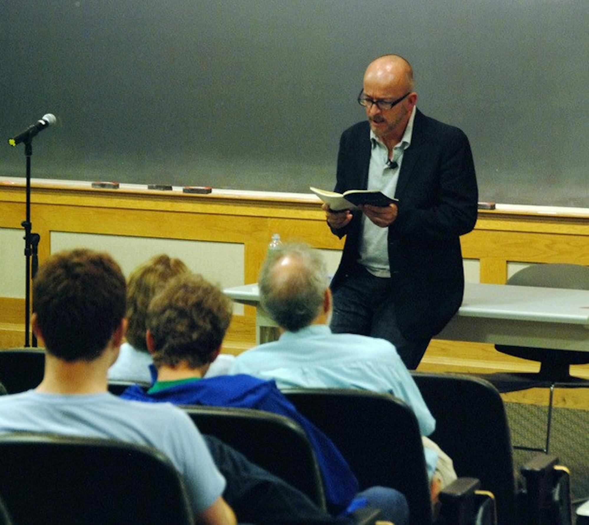 Poet and author Mark Doty spoke about his writing in Filene Audtiorium Thursday night. Doty lived in Provincetown, Mass. during the AIDS epidemic in the early '90s and lost his partner to the disease.
