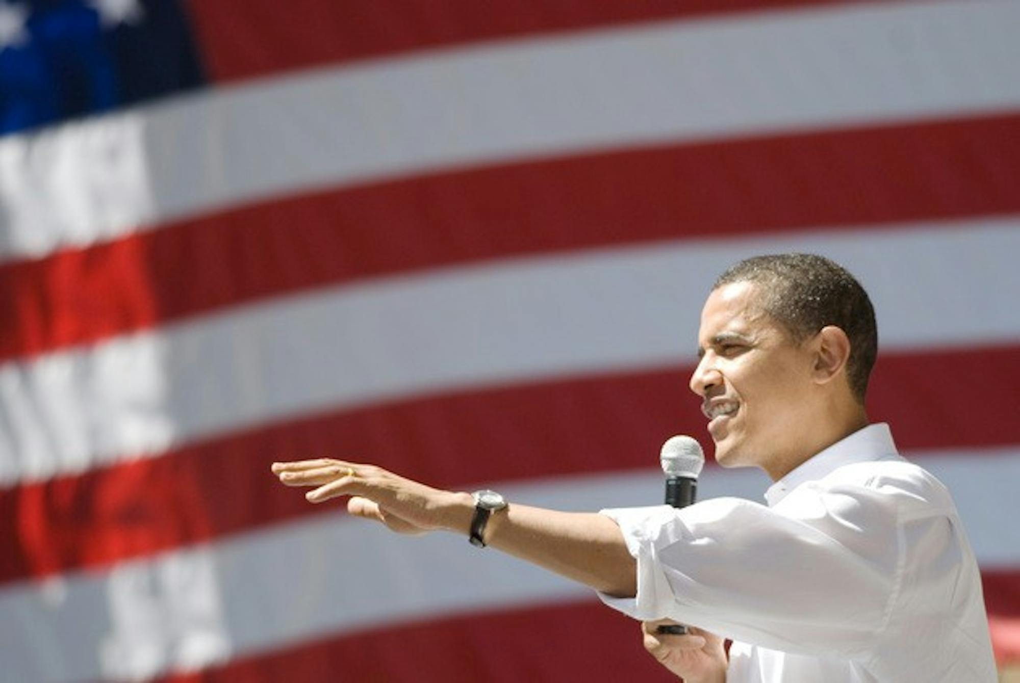 A rally for presidential candidate Sen. Barack Obama, D-Ill., Monday afternoon drew thousands to the Rockefeller Center courtyard.