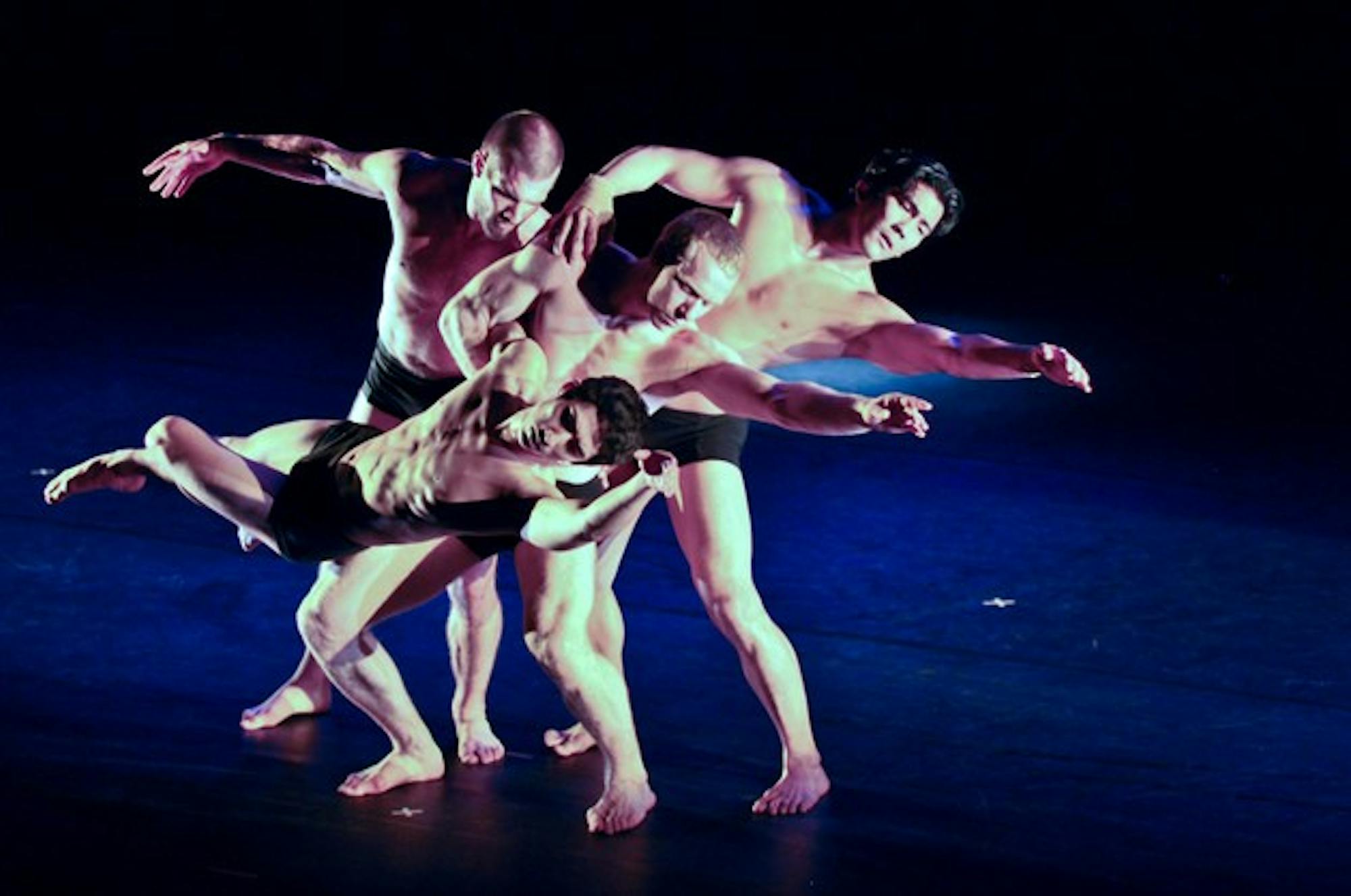 The dance troupe Pilobolus, founded at the College in the early 1970s, performed at the Monday arts event.