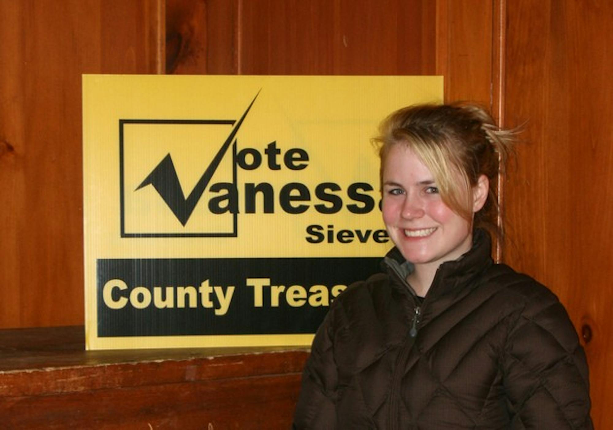 Vanessa Sievers '10 has yet to hear the results of her race for Grafton County treasurer against three-term Republican incumbent Carol Elliott.