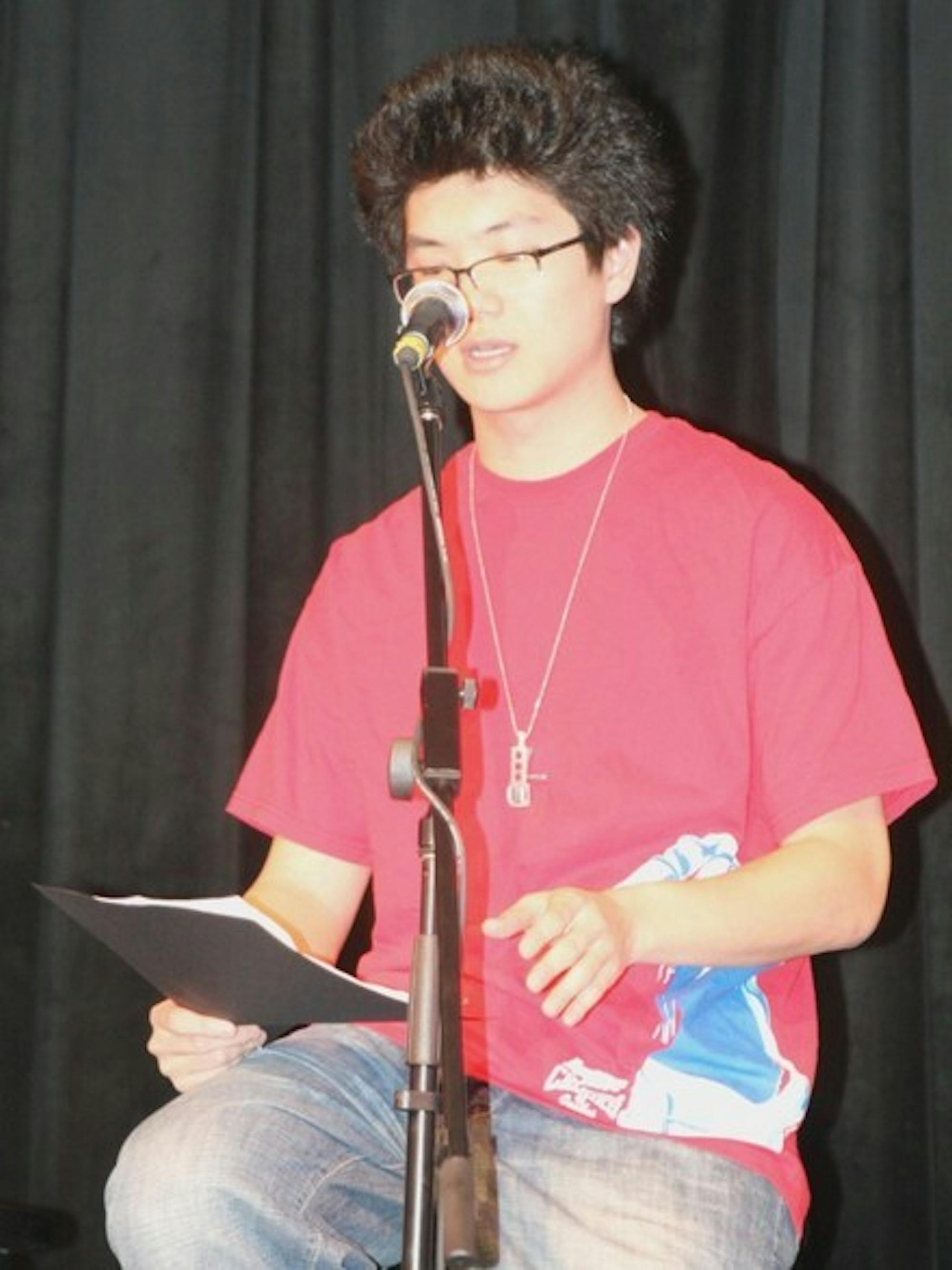 Phil Chang '08 speaks out Thursday in Collis Common Ground.