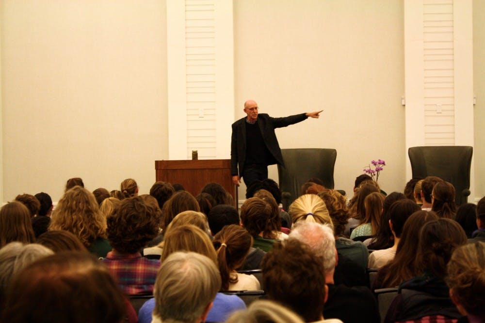Michael Pollan spoke to a large audience as the Food Day Keynote speaker on Monday evening at the Hanover Inn.