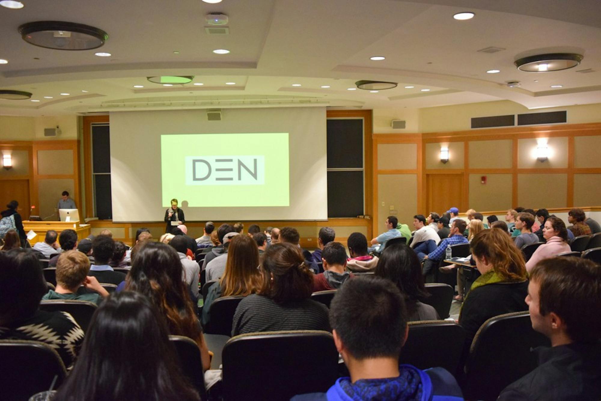 Students listened to a presentation about The Pitch, which is sponsored by DEN and DALI Lab.