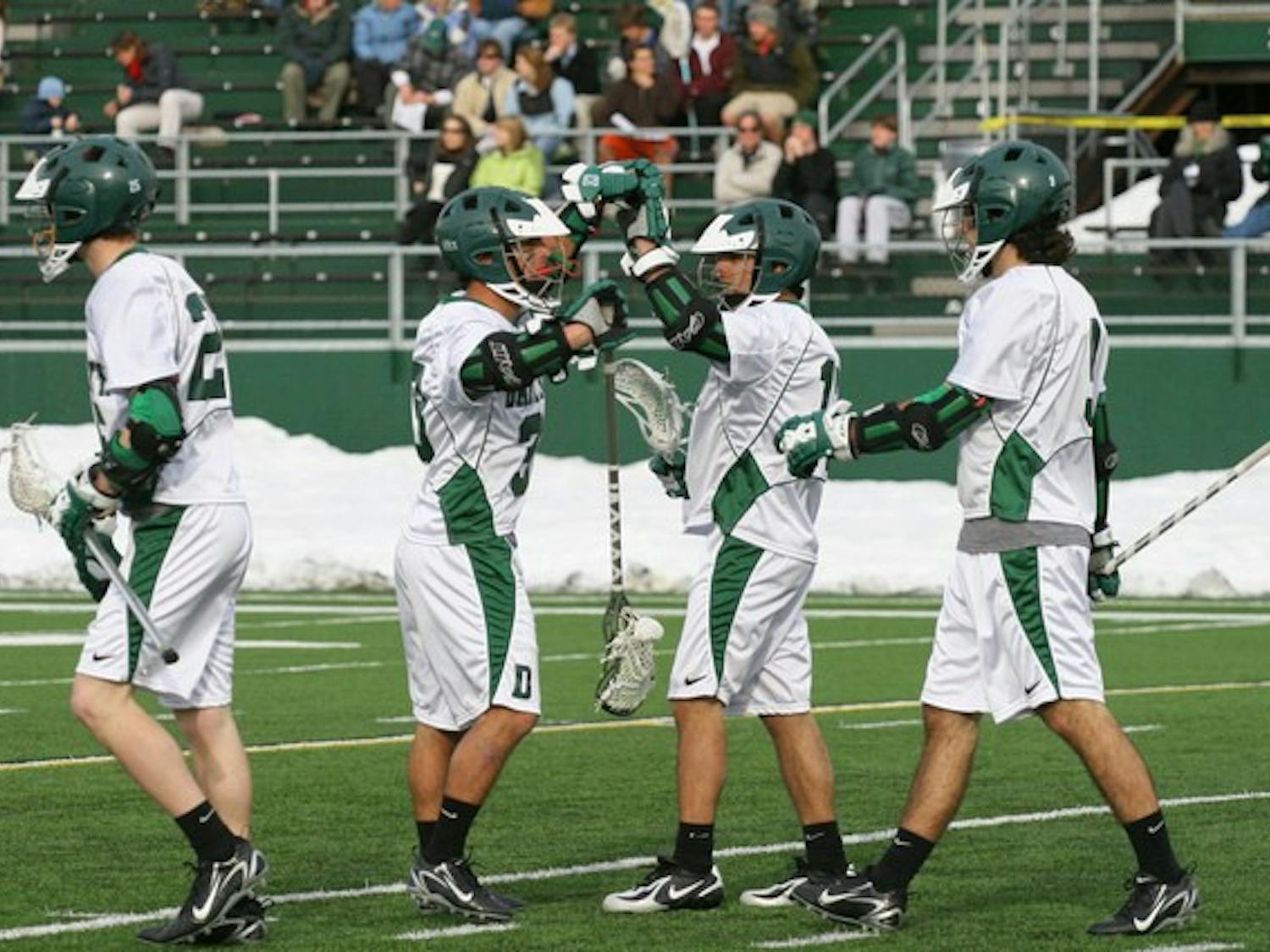 Dartmouth beat Holy Cross for the 27th consecutive time behind multi-goal performances from seven players.