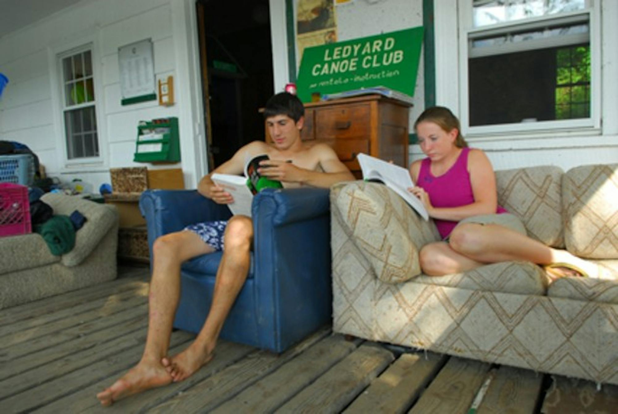 Students spend their days working at Ledyard Canoe Club. The club offers memberships and rentals to the community during the summer months.