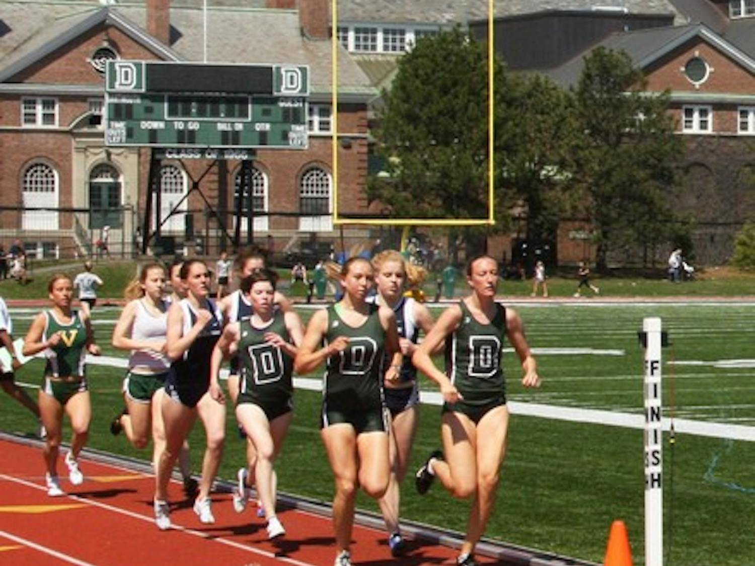 In a four-team field, the men's and women's track and field teams combined to take 27 first-place finishes in 38 events in Hanover on Saturday.