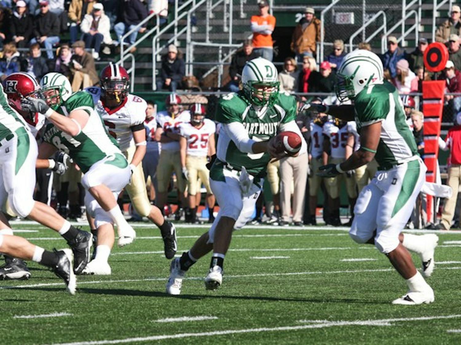 Princeton gained 343 rushing yards while Dartmouth stumbled to -11 yards on the ground in Saturday's 28-10 loss.