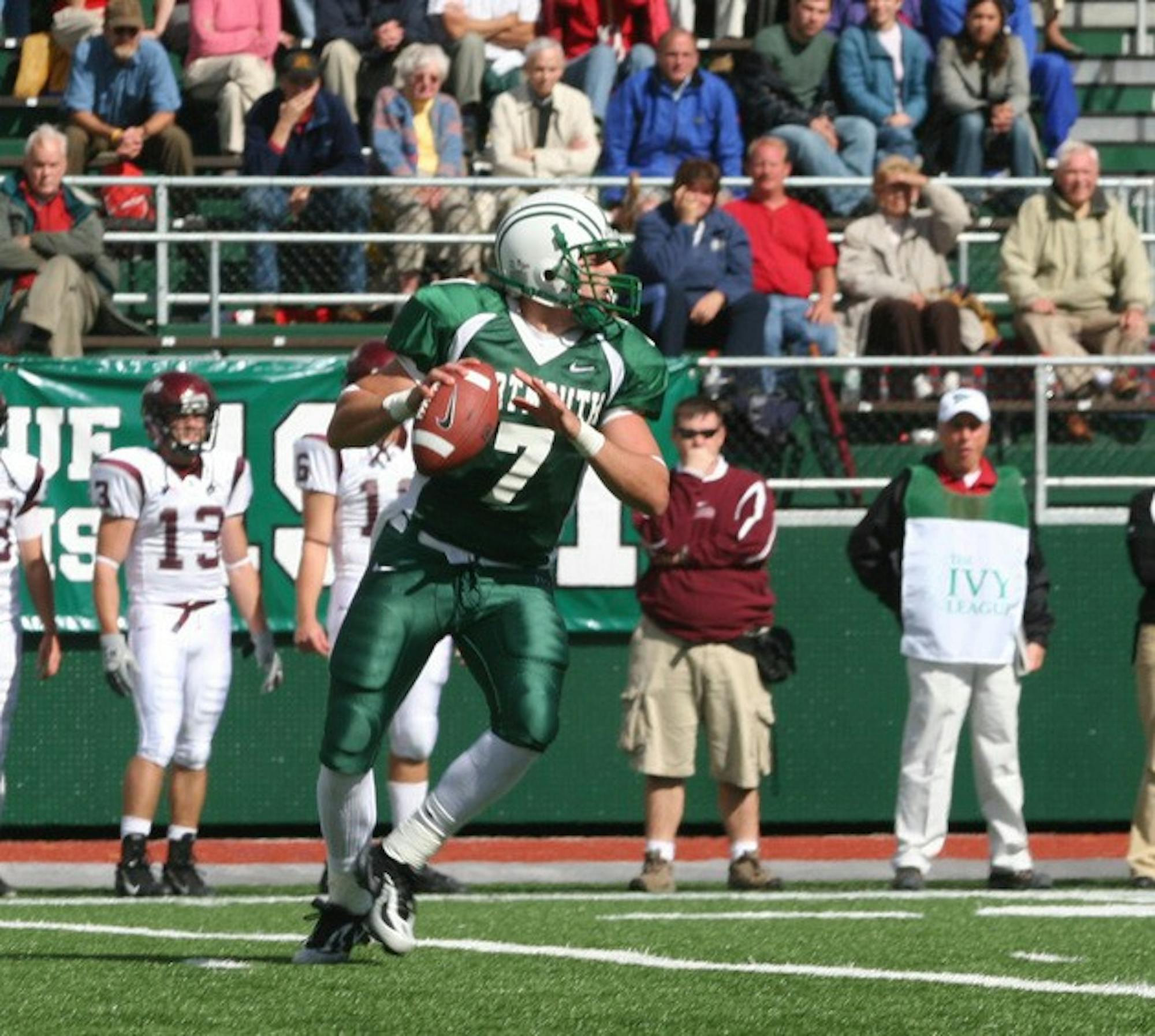 Tom Bennewitz '08 struggled to find the endzone in a 50-10 loss at Yale.