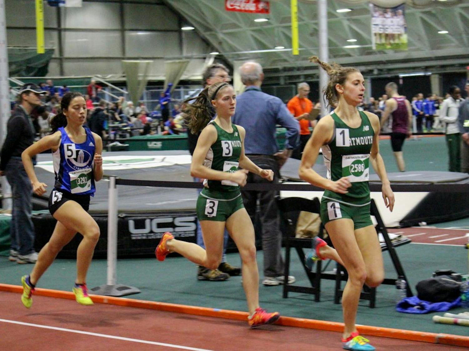 dartmouth runners run the one mile run at the dartmouth relays this sunday