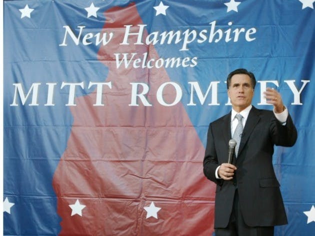Mitt Romney stressed his conservative stances on abortion and gun control and answered questions about his Mormonism Thursday.