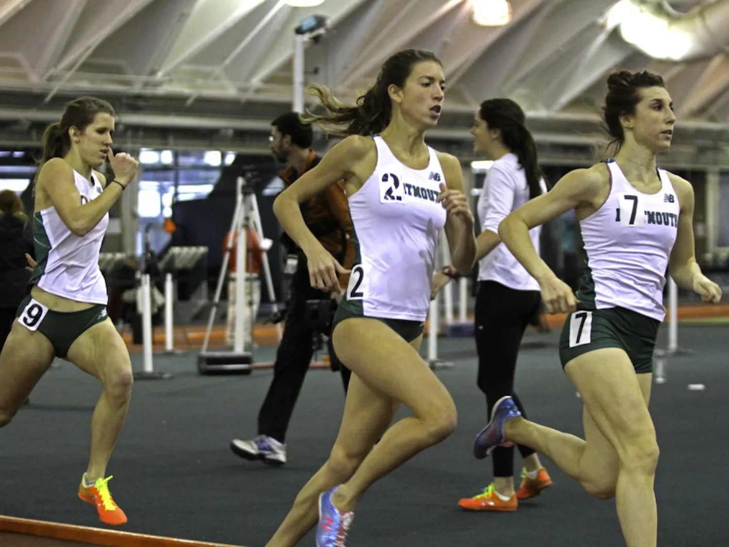The women's track team raced toward a second place finish at the Carisella Invitational over winter break.