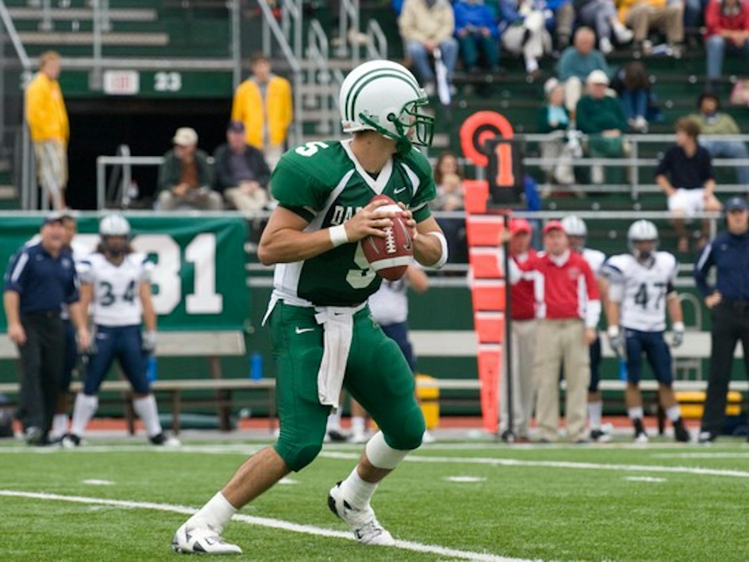 Big Green quarterback Alex Jenny '10 completed 11 of 28 passes for 147 yards and one touchdown on Saturday.