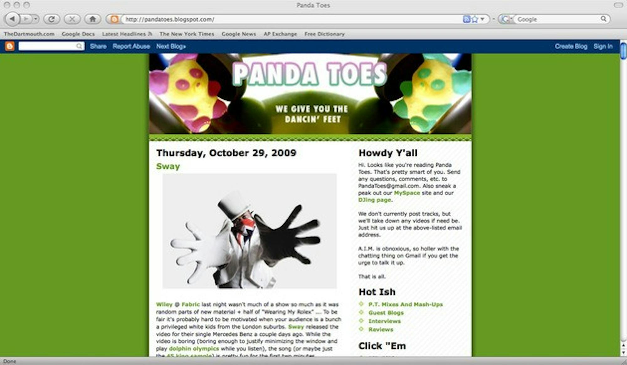 Greg Dona '10, also known as DJ Whack-a-Tone, is the creator of Panda Toes blog. 