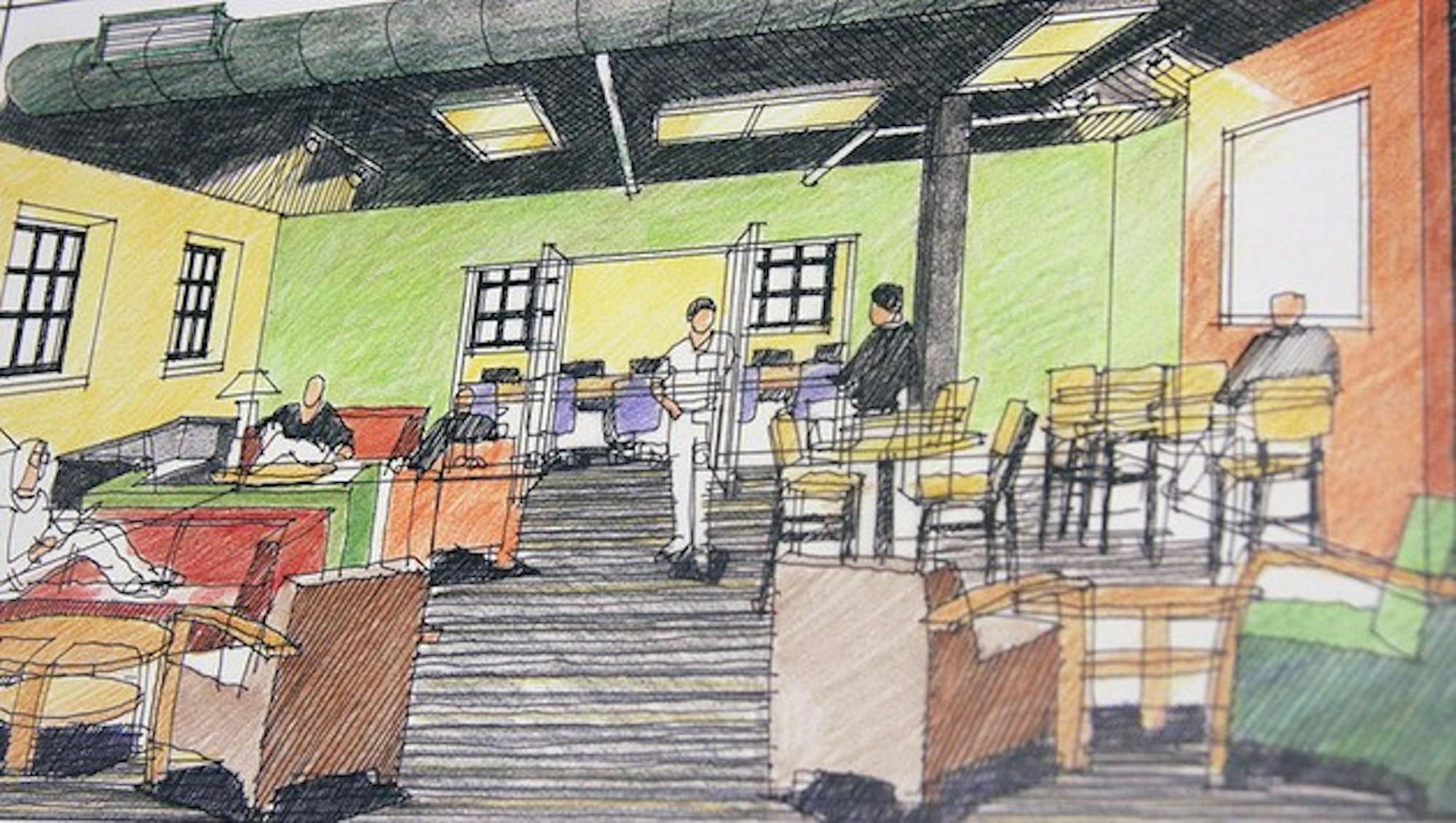 Although originally slated to open in January, new social spaces in the basement of Class of 1953 Commons will open for 2012 Fall term.