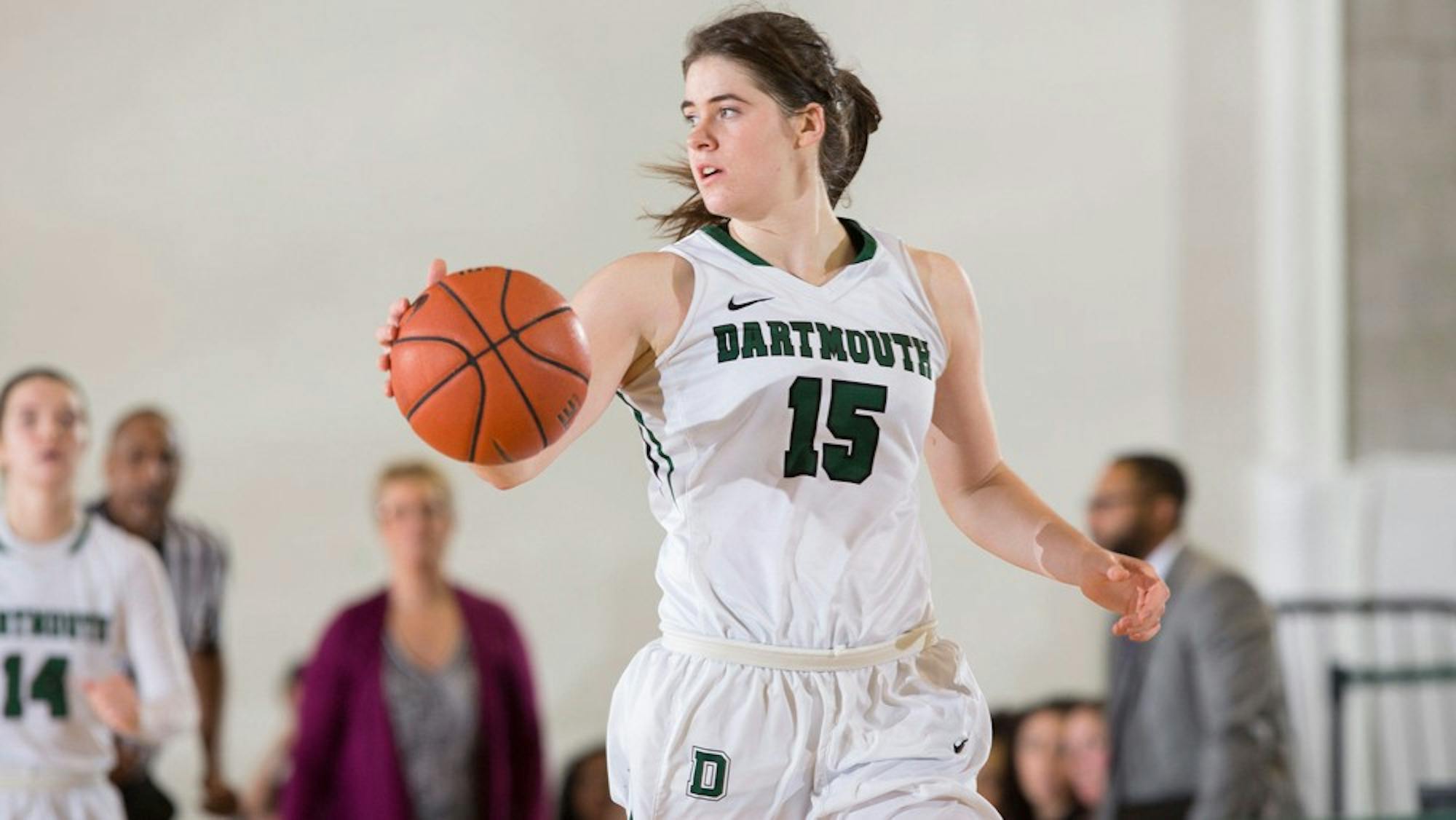 As the only senior on the women's basketball team, Fanni Szabo '17 has taken a leadership role both on and off the court.