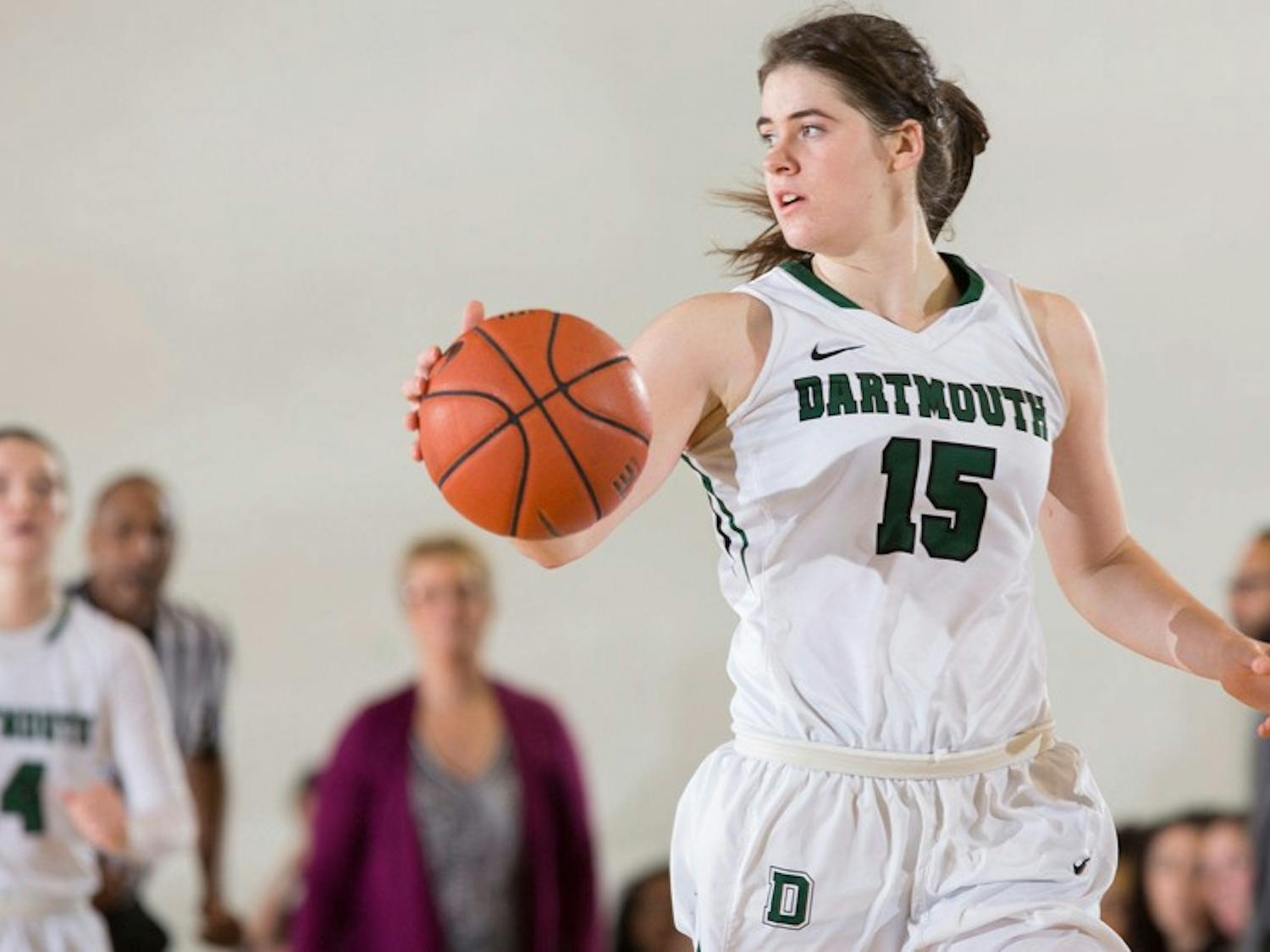 As the only senior on the women's basketball team, Fanni Szabo '17 has taken a leadership role both on and off the court.