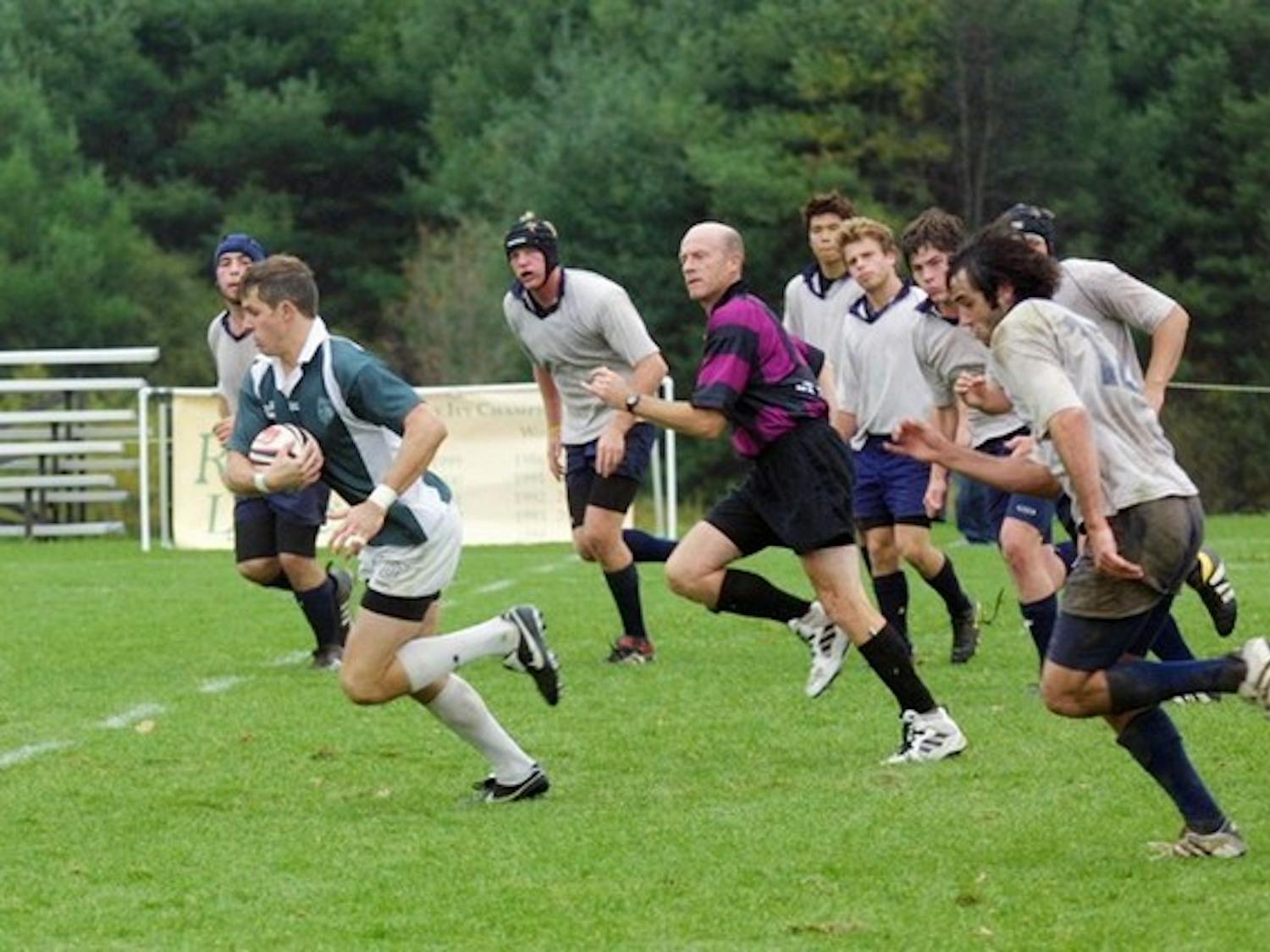 The Dartmouth ruggers ran roughshod over UNH this weekend. Playing through torrential downpours on a field better suited for the swim team, the Big Green ran up a 26-0 lead in the first half before cruising to victory.