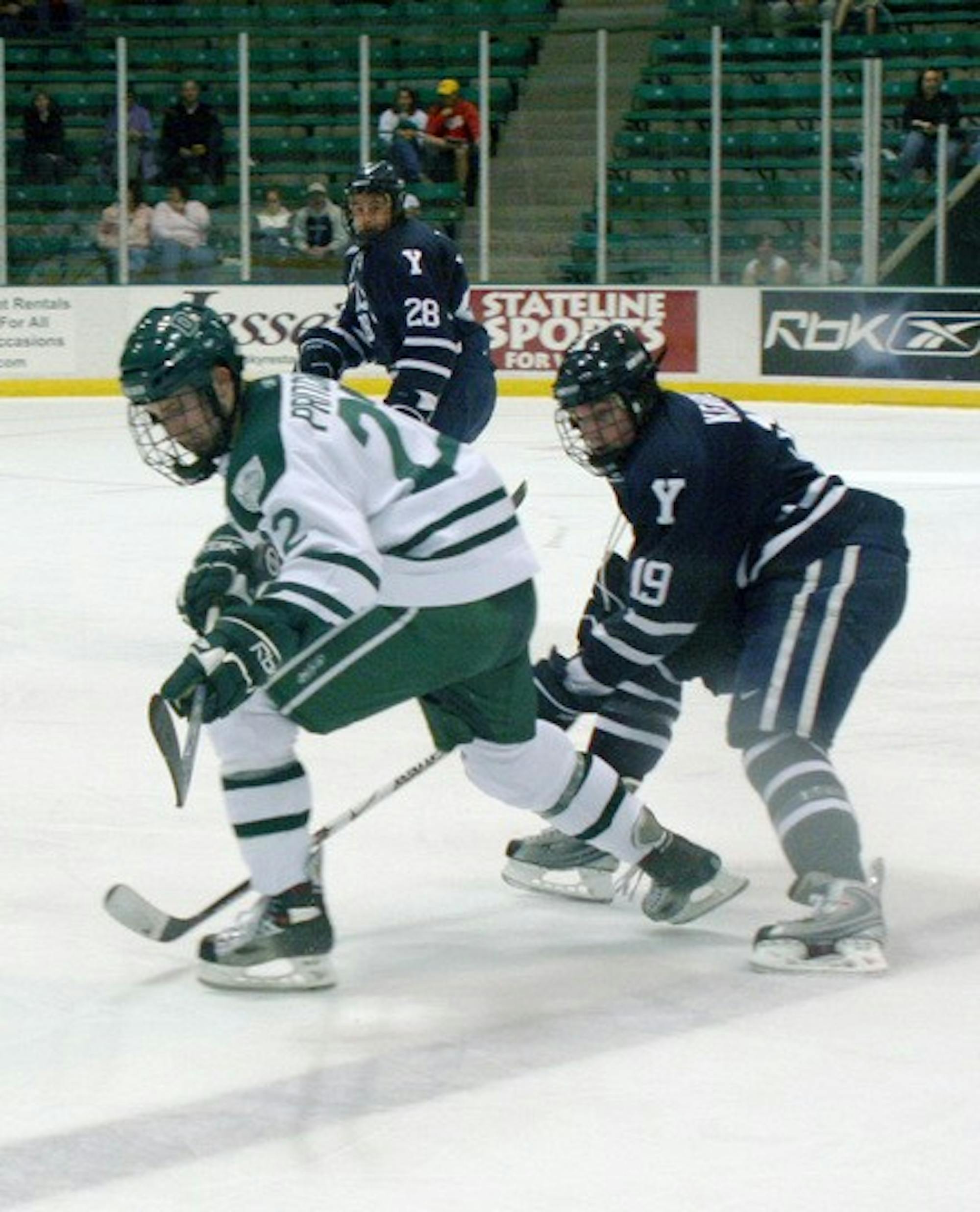 Rob Pritchard '09 and the Big Green could not complete a weekend sweep, falling to Clarkson Saturday night.