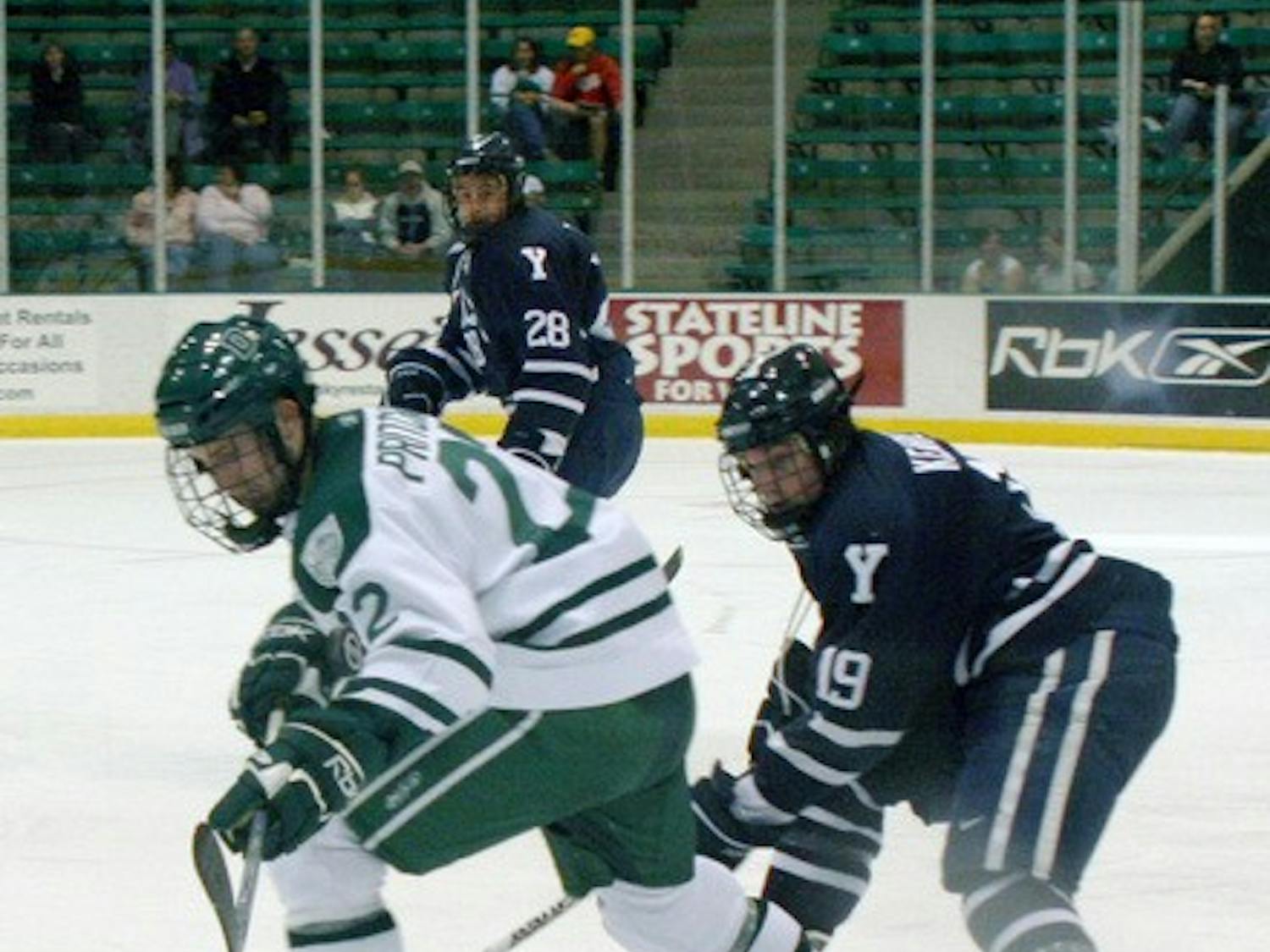 Rob Pritchard '09 and the Big Green could not complete a weekend sweep, falling to Clarkson Saturday night.