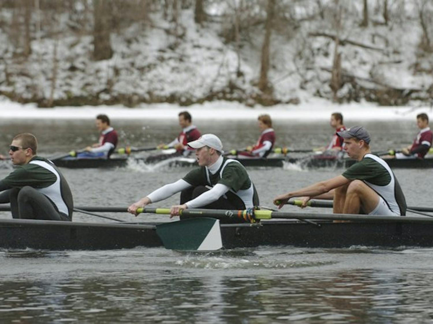 The Dartmouth varsity lightweight eight, the defending Eastern Sprints champion, dispatched Delaware by three seconds Saturday on Lake Quinsigamond in Worcester, Mass.
