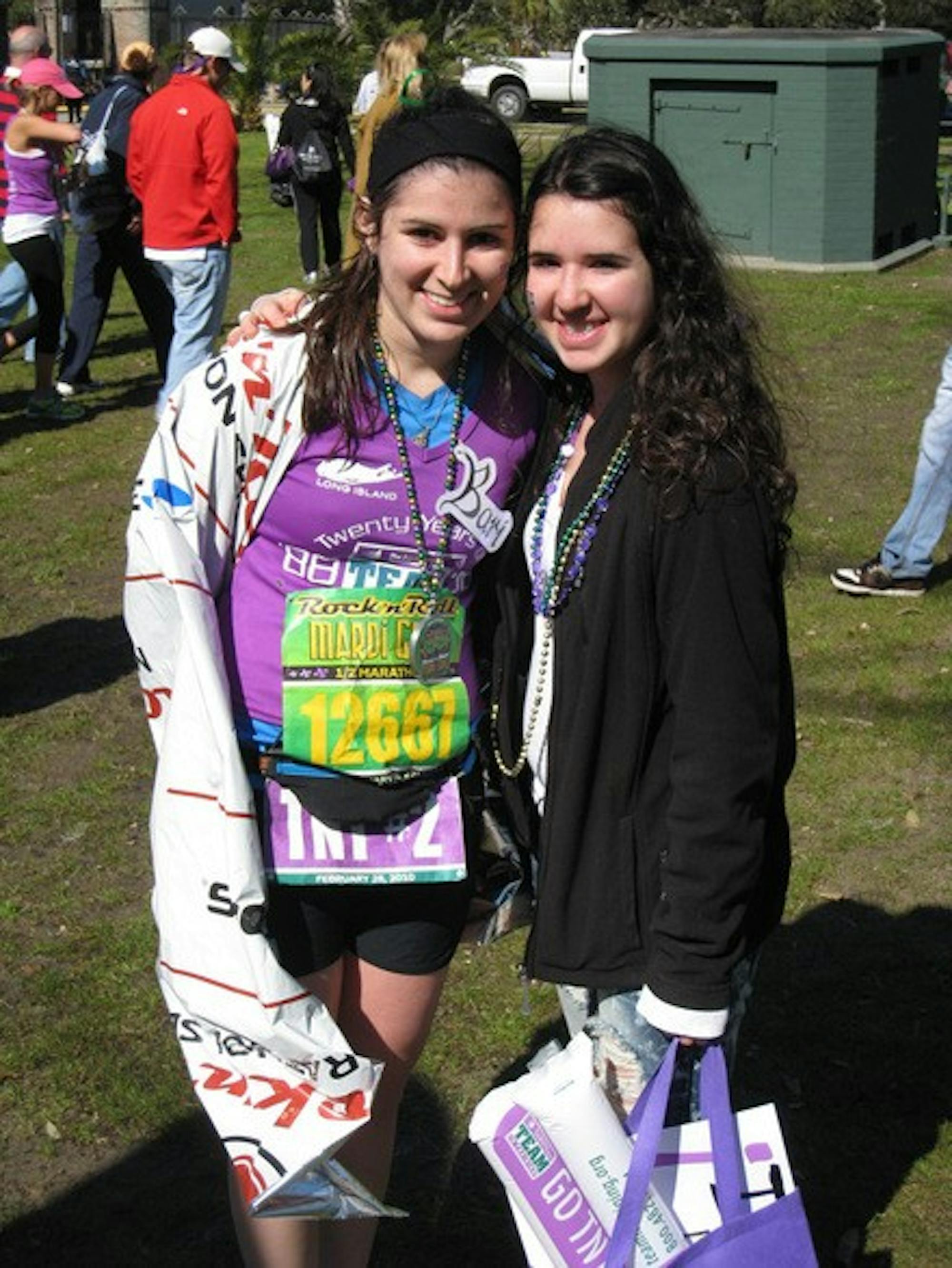 Bari Wien '10, left, ran a half-marathon to raise funds for blood cancer research and patient programs in the name of her younger sister Kasey, right.