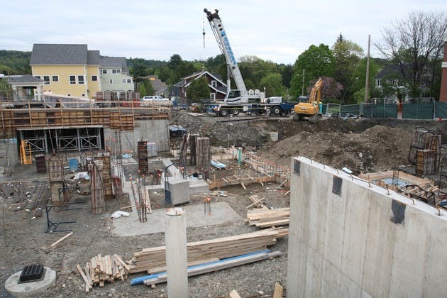 The first building of the construction is set for a September completion.