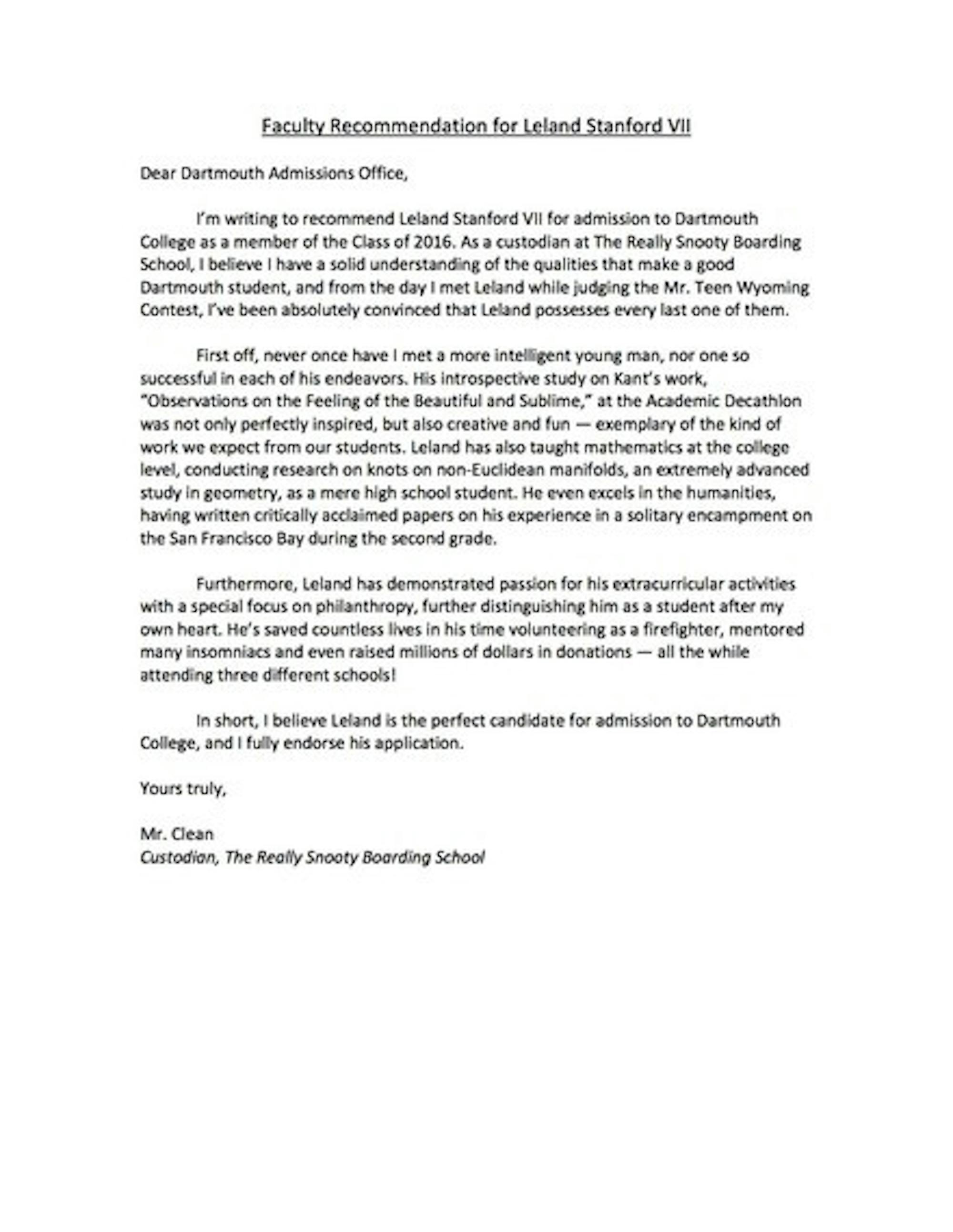 The ideal teacher recommendation